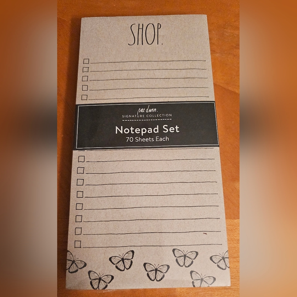 BRAND NEW Rae Dunn Signature Collection SHOP. and TO DO. Notepad Set